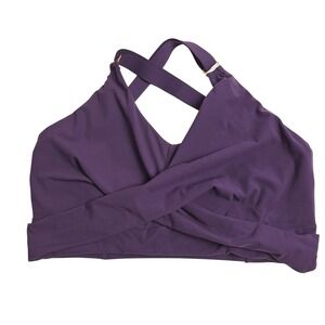 Buff Bunny Candy Wrap Sports Bra XXXL Purple Athletic Sporty Gym Workout Strappy
